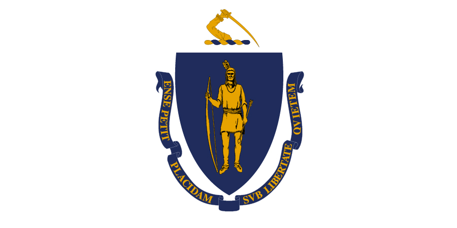 Sticker: State Flag - Massachusetts (1.5in x 3in)