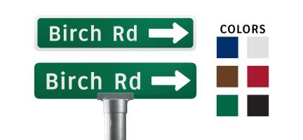 Flat Blade Sign with Direction Arrow