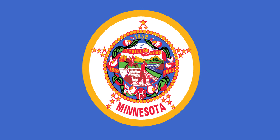 Sticker: State Flag - Minnesota (1.5in x 3in)
