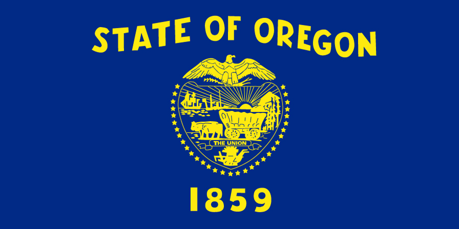 Sticker: State Flag - Oregon (1.5in x 3in)