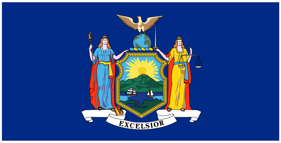 Sticker: State Flag - New York (1.5in x 3in)