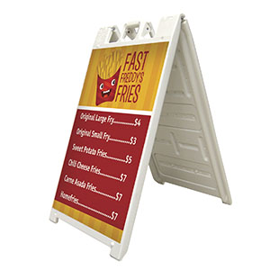 White Signicade Deluxe A Frame with (2) 36x24 Signs
