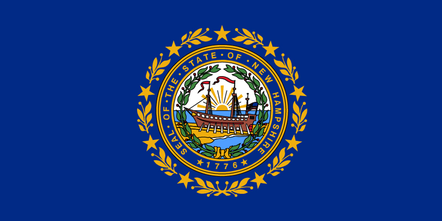 Sticker: State Flag - New Hampshire (1.5in x 3in)