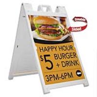 White Signicade Deluxe A Frame with (2) 36x24 Signs