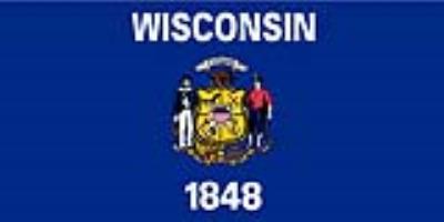 Sticker: State Flag - Wisconsin (1.5in x 3in)