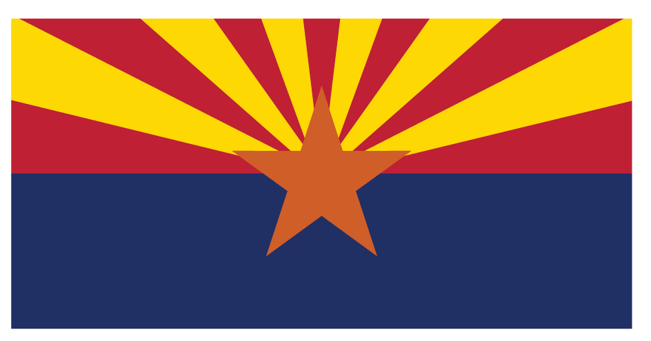 Sticker: State Flag - Arizona (1.5in x 3in)